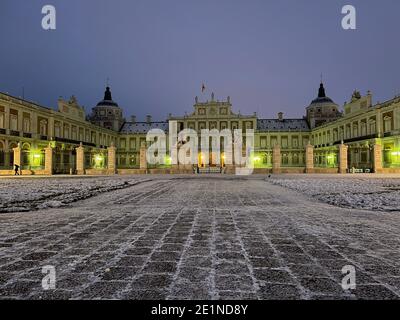 Außenansicht des königlichen Palastes von Aranjuez in Madrid Stockfoto