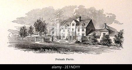 KALI-FARM. Die Morde in Stanfield Hall, Norfolk, England, waren ein berüchtigter viktorianischer Doppelmord am 28. November 1848. Die Opfer, Isaac Jermy und sein Sohn Jermy Jermy, wurden auf der Veranda und im Flur ihres Herrenhauses erschossen. Sie wurden von James Bloomfield Rush (1800–1849), einem Pächter auf der Potash Farm, ermordet, der ein hinterhältiges Schema durchgeführt hatte, um die Familie zu betrügen und sie zu ermorden. Er wurde vor Gericht gestellt und am 21. April 1849 in Norwich Castle gehängt. Die unwissende Komplizin war Emily Sandford, ihre Gouvernante und Rush's schwangere Geliebte. Stockfoto