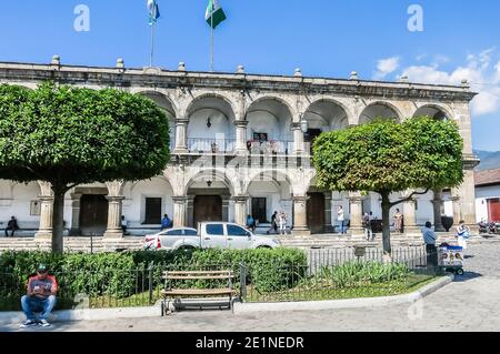 Gemeinde bauen, Antigua, Guatemala, Mittelamerika Stockfoto