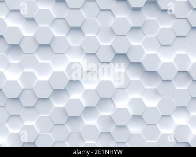 Polygonale Mosaikfläche mit weißem Sechseck. Stockfoto