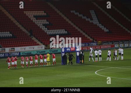 London, Großbritannien. Januar 2021. Charlton Athletic und Accrington Stanley vor dem Sky Bet League 1 Spiel im The Valley, London Bild von Ben Peters/Focus Images/Sipa USA 08/01/2021 Credit: SIPA USA/Alamy Live News Stockfoto