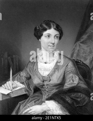 HARRIET MARTINEAU (1802-1876) Englische Sozialtheoretikerin und fruchtbare Schriftstellerin, die oft als erste Soziologin in einem Stich um 1835 betrachtet wird. Stockfoto