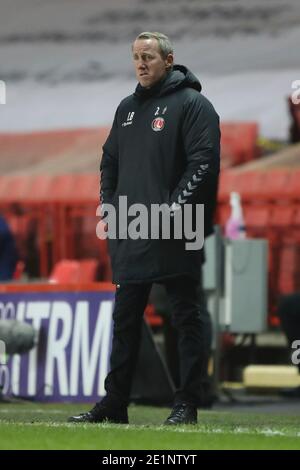 Charlton Athletic Manager Lee Bowyer während des Sky Bet League 1 Spiels im The Valley, London Bild von Ben Peters/Focus Images/Sipa, USA. Januar 2021. Quelle: SIPA USA/Alamy Live News Stockfoto