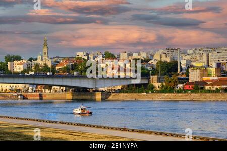 Belgrad, Hauptstadt Serbiens, Blick vom Fluss Sava. Stockfoto