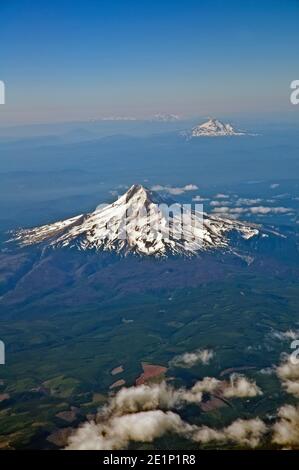 Mount Hood, Oregon, Luftaufnahme Stockfoto