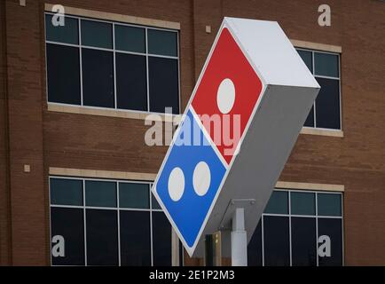 Domino's Pizza Schild in Memphis TN Stockfoto