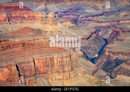 Idyllische Aufnahme des Grand Canyon entlang der Hermit Road, Grand Canyon National Park, Arizona, USA Stockfoto