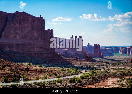 Ein unglaublicher Blick um den Arches National Park im Süden Utahs. Stockfoto