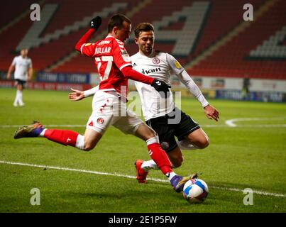 Woolwich, Großbritannien. Januar 2021. WOOLWICH, Vereinigtes Königreich, JANUARY08: Charlton Athletic's Liam Miller (Leihgabe aus Liverpool) während der Sky Bet League One zwischen Charlton Athletic und Accrington Stanley im Valley, Woolwich am 08.Januar 2021 Credit: Action Foto Sport/Alamy Live News Stockfoto