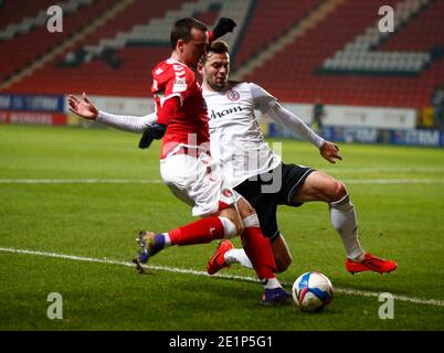 Woolwich, Großbritannien. Januar 2021. WOOLWICH, Vereinigtes Königreich, JANUARY08: Charlton Athletic's Liam Miller (Leihgabe aus Liverpool) während der Sky Bet League One zwischen Charlton Athletic und Accrington Stanley im Valley, Woolwich am 08.Januar 2021 Credit: Action Foto Sport/Alamy Live News Stockfoto