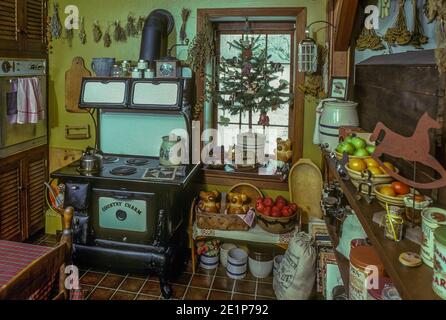 Antike, historische Feiertage, Weihnachtsdekorationen. Stockfoto