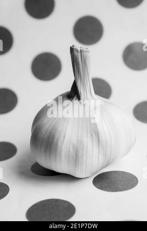 Knoblauch in High Key schwarz und weiß Stockfoto