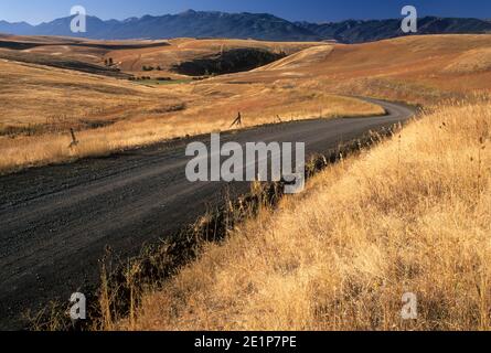 Ranchland Road nördlich von Enterprise, Wallowa County, Oregon Stockfoto