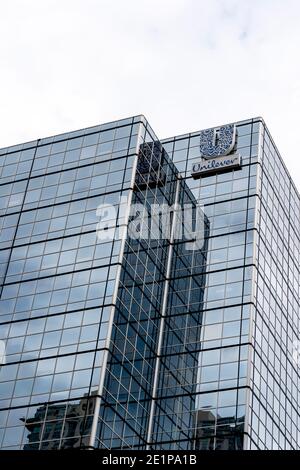 Toronto, Kanada - 29. September 2020: Unilever Canada Schild ist auf ihrem Hauptsitz in Toronto zu sehen; Stockfoto