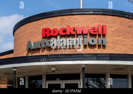 Cambridge, Ontario, Kanada - 27. September 2020: Rockwell Automation Schild wird in Cambridge, ON, Kanada, gesehen Stockfoto