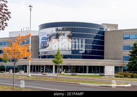 Oshawa, Ontario, Kanada - 26. September 2020: Hauptsitz des Unternehmens General Motors of Canada in Oshawa, Ontario, Kanada Stockfoto