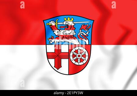 3D Flagge von Heppenheim (Hessen), Deutschland. 3D-Illustration. Stockfoto