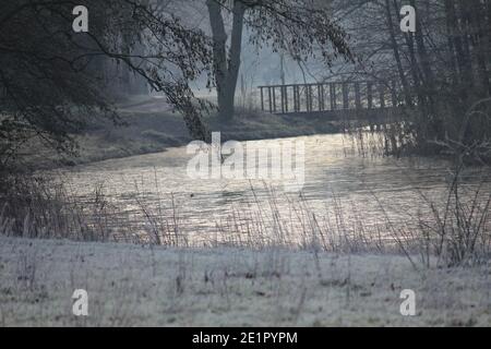 Winter im Stadtpark Staddijk Stockfoto