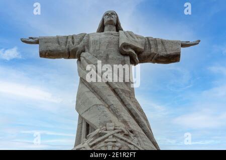 Blick auf die Christkönigsstatue in Garajau, Madeira Stockfoto