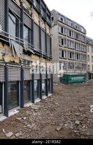 Abbrucharbeiten am ehemaligen Bürogebäude der Zürich Versicherung in Köln. Stockfoto