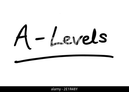 A-Ebenen handschriftlich auf weißem Hintergrund. Stockfoto