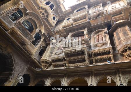 Patwa haveli in Jaisalmer, Rajasthan Stockfoto