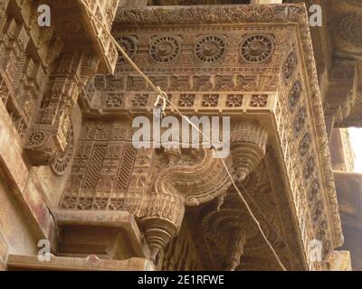 Wunderbare Schnitzereien in Jaisalmer, Rajasthan Stockfoto