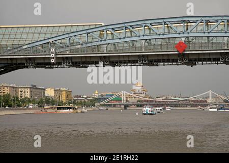 Andrejewski Eisenbahnbrücke in Moskau. Russland Stockfoto