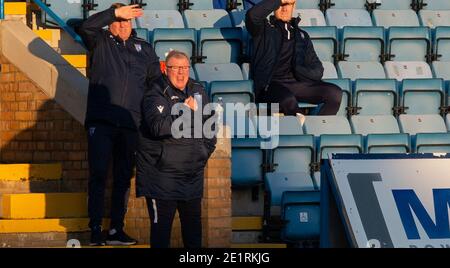 Gillingham, Großbritannien. Januar 2021. Steve Evans Manager von Gillingham während des Sky Bet League 1 Spiels im MEMS Priestfield Stadium, Gillingham Bild von Alan Stanford/Focus Images/Sipa USA 09/01/2021 Credit: SIPA USA/Alamy Live News Stockfoto