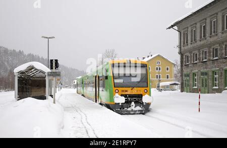 Bahnhof in Bayerisch Eisenstein. Bayern. Deutschland Stockfoto