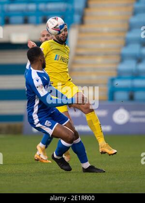 Gillingham, Großbritannien. Januar 2021. Colin Daniel von Burton Albion während des Sky Bet League 1 Spiels im MEMS Priestfield Stadium, Gillingham Bild von Alan Stanford/Focus Images/Sipa USA 09/01/2021 Credit: SIPA USA/Alamy Live News Stockfoto