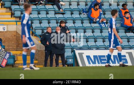 Gillingham, Großbritannien. Januar 2021. Steve Evans Manager von Gillingham während des Sky Bet League 1 Spiels im MEMS Priestfield Stadium, Gillingham Bild von Alan Stanford/Focus Images/Sipa USA 09/01/2021 Credit: SIPA USA/Alamy Live News Stockfoto