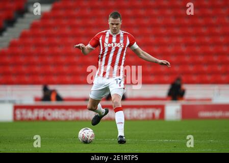 Stoke on Trent, Großbritannien. Januar 2021. Ryan Shawcross von Stoke City in Aktion. Das Emirates FA Cup 3. Runde Spiel, Stoke City gegen Leicester City im bet365 Stadion in Stoke on Trent am Samstag 9. Januar 2021. Dieses Bild darf nur für redaktionelle Zwecke verwendet werden. Nur redaktionelle Verwendung, Lizenz für kommerzielle Nutzung erforderlich. Keine Verwendung in Wetten, Spiele oder ein einzelner Club / Liga / Spieler Publikationen.pic von Chris Stading / Andrew Orchard Sport Fotografie / Alamy Live News Kredit: Andrew Orchard Sport Fotografie / Alamy Live News Stockfoto