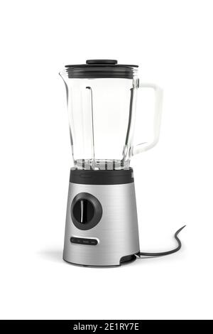 Ein silberner Mixer isoliert auf einem weißen Hintergrund - 3d Rendern Stockfoto