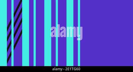 Schwarze und türkisfarbene Streifen auf blauem Hintergrund. Hintergrundstruktur Stockfoto