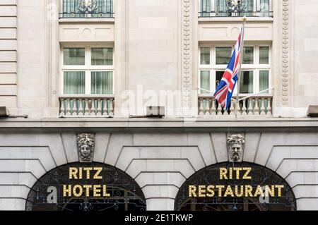 Ritz Hotel & Ritz Restaurant in Picadilly, London. Stockfoto