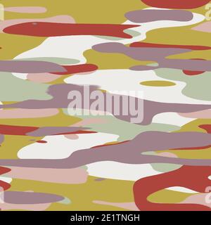 Nahtloses, unifarbenes, flaches Camo-Digitalmuster Stockfoto
