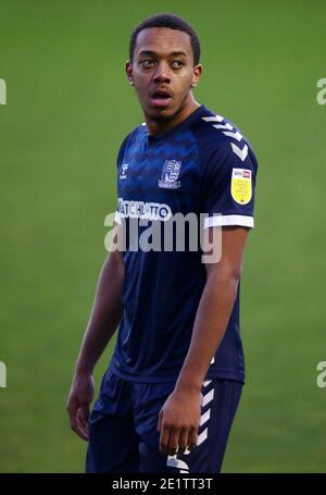 Southend, Großbritannien. Januar 2021. SOUTHEND, ENGLAND - JANUAR 09: Shaun Hobson von Southend United während der Sky Bet League Two zwischen Southend United und Barrow FC im Roots Hall Stadium, Southend, UK am 09.Januar 2021 Credit: Action Foto Sport/Alamy Live News Stockfoto