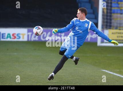 Southend, Großbritannien. Januar 2021. SOUTHEND, ENGLAND - JANUAR 09: Joel Dixon von Barrow während der Sky Bet League Two zwischen Southend United und Barrow FC im Roots Hall Stadium, Southend, UK am 09.Januar 2021 Credit: Action Foto Sport/Alamy Live News Stockfoto