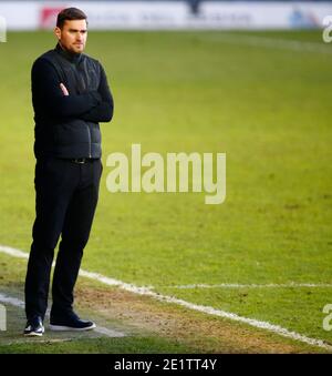 Southend, Großbritannien. Januar 2021. SOUTHEND, ENGLAND - JANUAR 09: Michael Jolley Manager von Barrow während der Sky Bet League Two zwischen Southend United und Barrow FC im Roots Hall Stadium, Southend, UK am 09.Januar 2021 Credit: Action Foto Sport/Alamy Live News Stockfoto