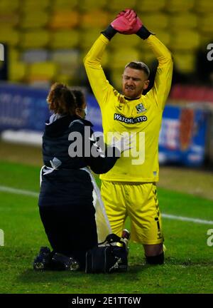 Southend, Großbritannien. Januar 2021. SOUTHEND, ENGLAND - JANUAR 09: Mark Oxley von Southend United während der Sky Bet League Two zwischen Southend United und Barrow FC im Roots Hall Stadium, Southend, UK am 09.Januar 2021 Credit: Action Foto Sport/Alamy Live News Stockfoto