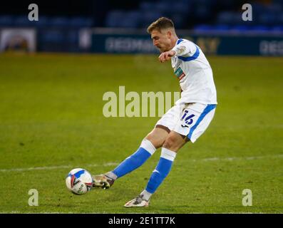 Southend, Großbritannien. Januar 2021. SOUTHEND, ENGLAND - JANUAR 09: Tom Beadling von Barrow während der Sky Bet League Two zwischen Southend United und Barrow FC im Roots Hall Stadium, Southend, UK am 09.Januar 2021 Credit: Action Foto Sport/Alamy Live News Stockfoto