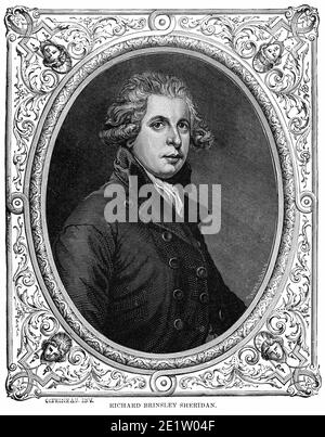 Richard Brinsley Sheridan, Illustration, Ridpath's History of the World, Band III, von John Clark Ridpath, LL. D., Merrill & Baker Publishers, New York, 1897 Stockfoto