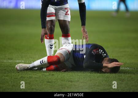 Brentford, Großbritannien. Januar 2021. LONDON, ENGLAND. 9. JANUAR Marc Bola von Middlesbrough Gesten während des FA Cup-Spiels zwischen Brentford und Middlesbrough im Brentford Community Stadium, Brentford am Samstag, 9. Januar 2021. (Quelle: Federico Maranesi) Quelle: MI News & Sport /Alamy Live News Stockfoto