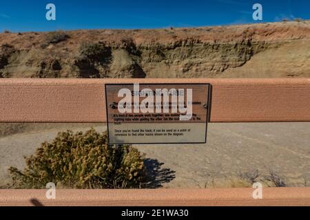 Red Gulch Dinosaur Tracksite auf BLM Land in der Nähe von Greybull und Shell, Wyoming, USA Stockfoto
