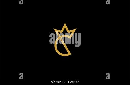 C King Royal Logo Design Vektor Illustration Stockfoto