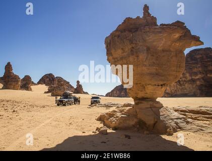 Felsige algerische Wüstenlandschaft Stockfoto