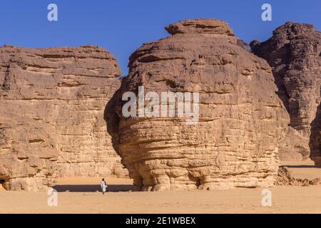 Felsige Wüstenlandschaft von Tassili von Hoggar - Tin Akachaker Stockfoto