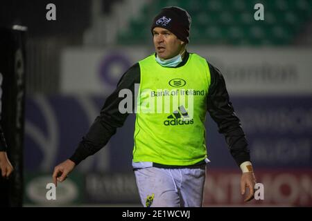 Galway, Irland. Januar 2021. Billy Holland von Münster während des Guinness PRO14 Runde 11 Match zwischen Connacht Rugby und Munster Rugby auf dem Sportplatz in Galway, Irland am 9. Januar 2021 (Foto von Andrew SURMA/SIPA USA) Kredit: SIPA USA/Alamy Live News Stockfoto