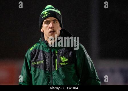 Galway, Irland. Januar 2021. John Porch of Connacht während des Guinness PRO14 Runde 11 Match zwischen Connacht Rugby und Munster Rugby auf dem Sportplatz in Galway, Irland am 9. Januar 2021 (Foto von Andrew SURMA/SIPA USA) Kredit: SIPA USA/Alamy Live News Stockfoto